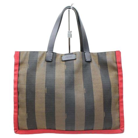 fendi pequin tote sale|Fendi Pequin Striped Canvas Tote Bag on SALE .